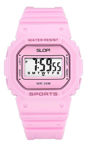 Reloj Para Niña Digital Slop Para Niña Sw82223 Color Rosa Color del fondo Gris