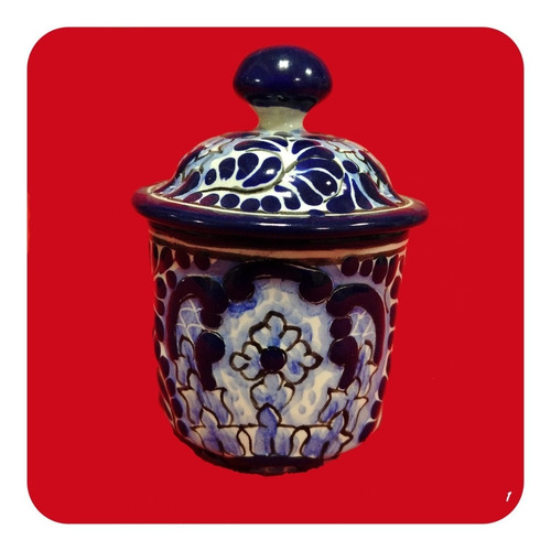 Imagen 3 de 4 de 4 Alhajeros Altos Talavera Poblana Barroca Azul 10x6 Cm Alj