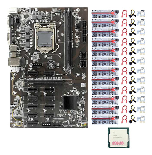 Placa Base De Minería B250 Btc Con 12 X Pcie 1x A 16x Ris