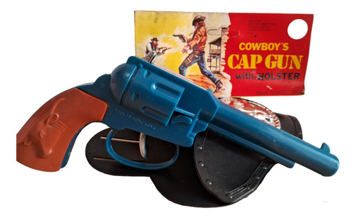 Juguete Antiguo Revolver Pistola A Cebita Cinta Plástico Cb