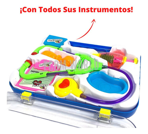 Maletin Doctor Niña Y Niño + Accesorios Juego Medico Niño