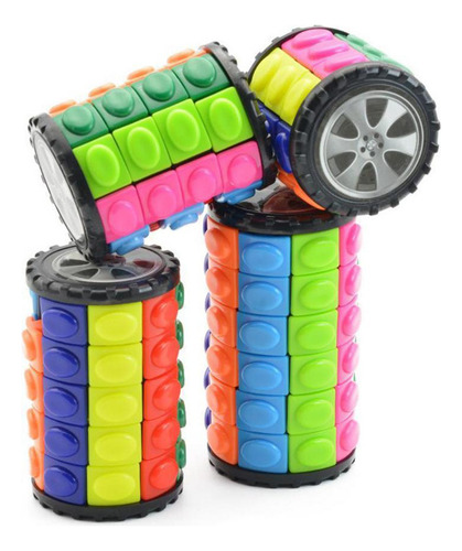 * Rompecabezas Cilíndrico Cubo Mágico Rompecabezas 3d 4x4