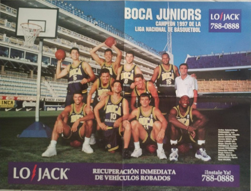 Póster Boca Campeón Liga De Básquet 1997. El Gráfico