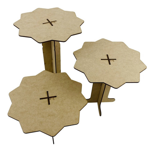 Imagen 4 de 10 de Kit 3 Bases Para Cupcakes Mesa De Dulces Candy Bar Postres