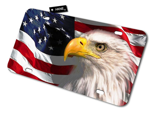 Hkne American Eagle - Placa De Matrícula Patriótica De 12 X 