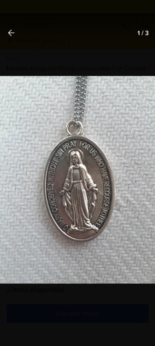 Medalla Milagrosa Virgen Inmaculada Con Cadena $ 15