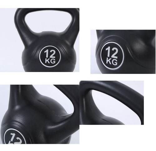 Imagen 2 de 5 de Pesa Rusa Kettlebell De Cemento Recubierta En Pvc De 12 Kgs.
