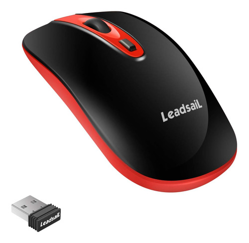 Mouse Leadsail Inalambrico Recargable 2,4g/light Red