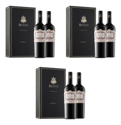 Estuche Rutini Cabernet Malbec X2 Botellas 750 Ml X 3 Un