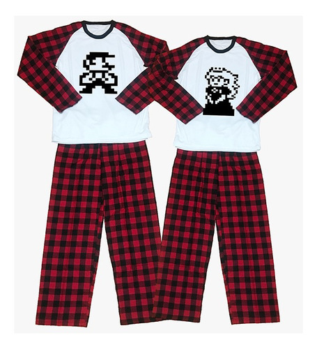 Kit Pijamas Pareja 14 Febrero Dia Amor Queen King Mario Bros