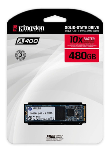 Imagen 3 de 3 de Disco sólido SSD interno Kingston SA400M8/480G 480GB verde