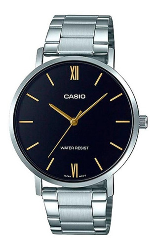 Reloj Pulsera Casio Acero Inoxidable Esfera En Negro Febo