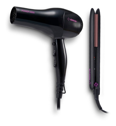 Set Combo Planchita + Secador De Pelo 1800w Arrow Ak6000ap