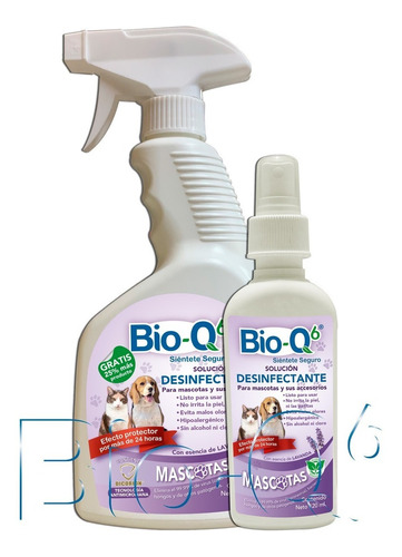 Desinfectante Con Aroma Para Mascota Bio-q6 500ml Y 120ml