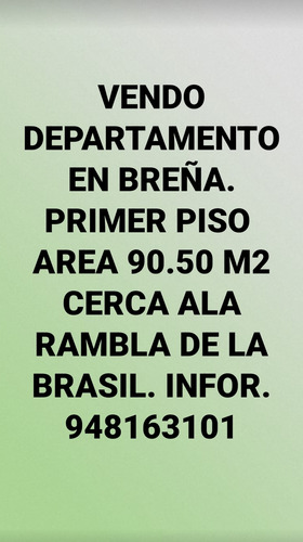 Venta De Departamento En Breña 90 M2 Primer Piso