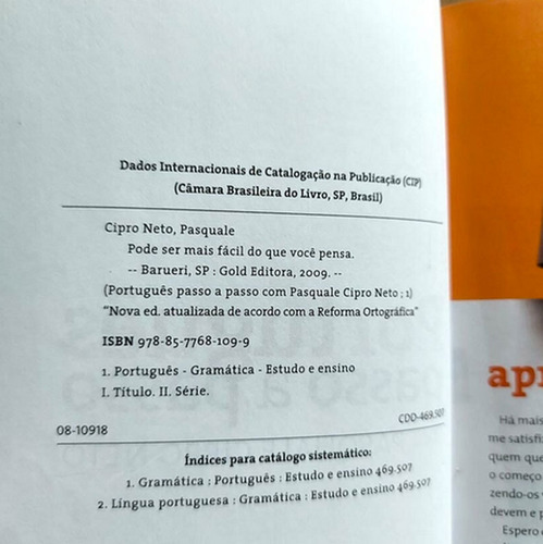 Livro Português Passo A Passo Com Pasquale Cipro Neto Volume 1 2009 S2 (Usado)