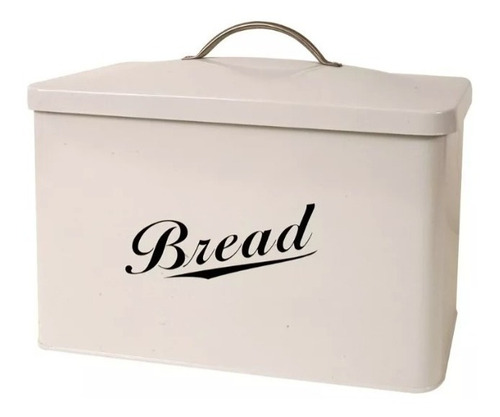 Panera Enlozado Metal Blanca Bread Lata Pan Cocina Manija 