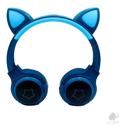 Fone De Ouvido Redução De Ruído Orelha De Gato Azul- Booglee