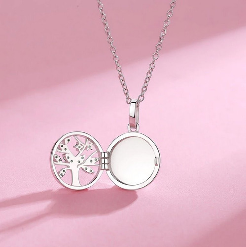 Relicario Collar Para Mujer Árbol De La Vida En Plata 925
