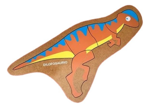 Dinosaurio Puzzle Encastre Madera Rompecabezas Dilofosaurio