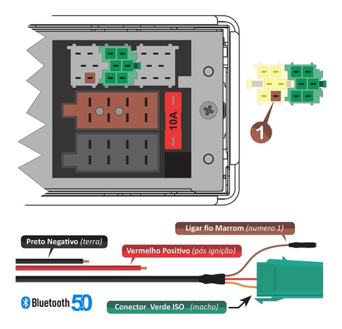 Interface Bluetooth Aux Para Cd Original Fiat Brinde Chaves
