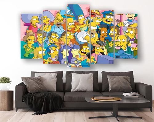 Cuadro Decorativo De Varios Personajes De Los Simpson 