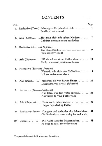 J.s. Bach: Schweigt Stille, Plaudert Nicht, (coffee Cantata)