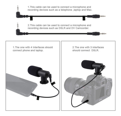 Kit De Micrófono De Vídeo For Smartphone Con Luz Led,