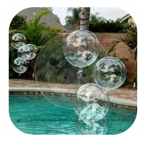 X 50 Globo Burbuja Bobo Cristal 40 Cm Transparente Sin Led Transparente