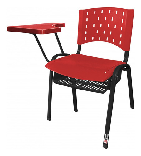 Cadeira Universitária Vermelha 5 Unidades - Ultra Móveis