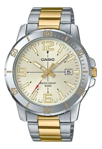 Reloj Casio Quartz Hombre Mtp-vd01sg-9b Dorado Watchsalas