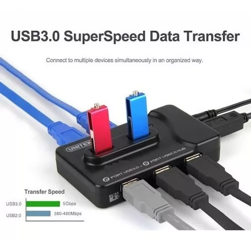 HUB USB -C USB CON 1 PUERTO USB-C Y 3 PUERTOS USB-A (SUPERSPEED DE