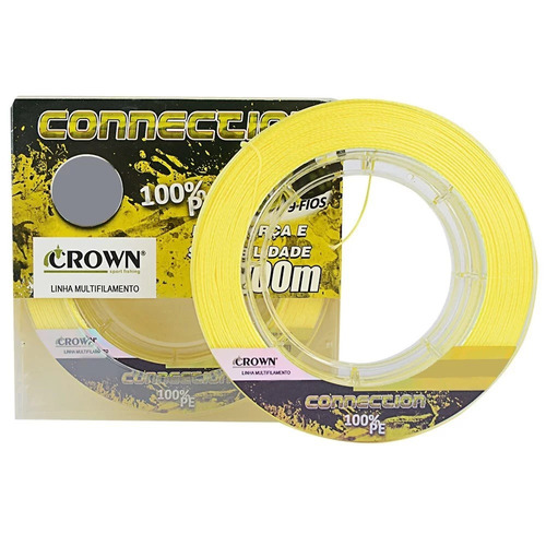 Linha Multifilamento Crown Yellow 9x 0,35mm 70lb 300m 