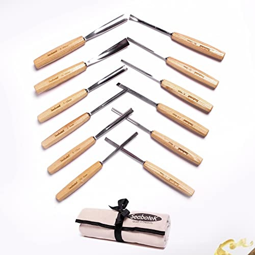 Seabotek Juego De 12 Herramientas De Tallado De Madera De Ta
