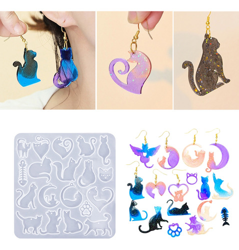 (163 #mold) Moldes Colgantes Y Pendientes De Silicona Con Fo