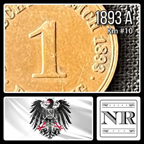 Alemania Imperio - 1 Pfennig - Año 1893 A - Km #10 - Águila 