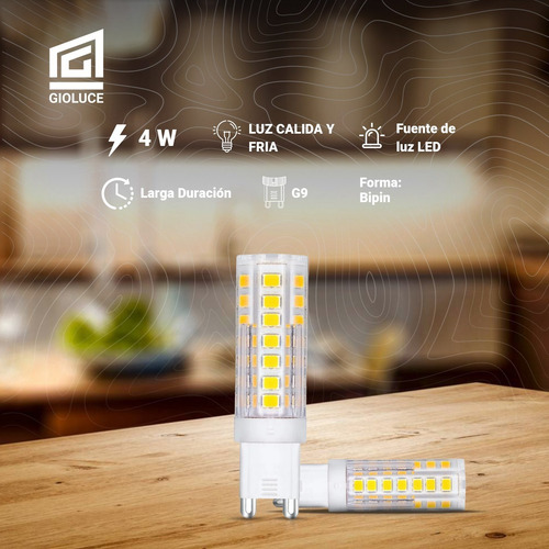 Imagen 2 de 10 de Pack X2 Foco Lampara Led G9 Fria Calida 220v 6000k 3500k