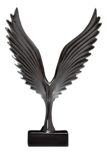 3 Estatua De Ala De Ángel Negro Negro 10,5 Cm X 3 Cm X 15