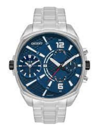 Relógio Masculino Orient Xl Cronógrafo Mbsst004 Azul Prata