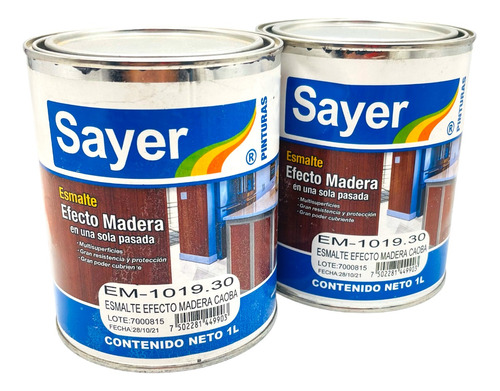 Esmalack Efecto Madera Sayer Para Metal Concreto Yeso 2 Lts