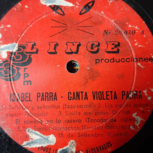 Sin Tapa Disco Isabel Parra Canta Violeta Parra F0