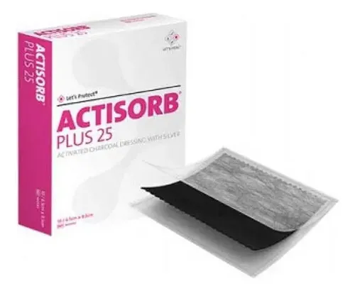 Curativo Actisorb Plus 25 Carbón 6,5x9,5cm - Systagenix | MercadoLibre