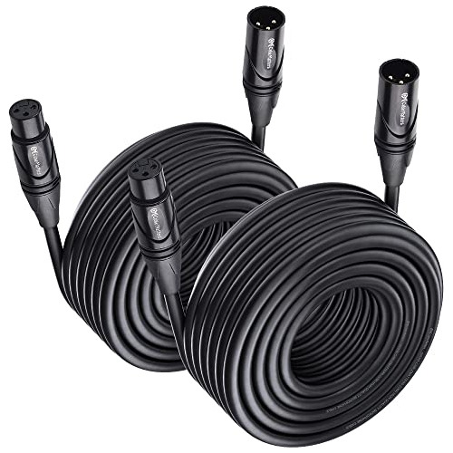 2-pack Premium Xlr To Xlr Microphone Cable 50 Feet, Oxy...