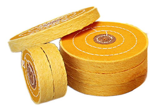 Disco Felpa Pulir Tela Algodon Amarillo Esmeril Pulidora 3