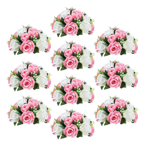 Sziqiqi Paquete De 10 Flores Falsas, Flores De Rosas De Seda
