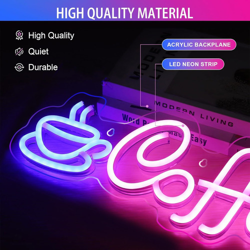 Letrero De Café Led Neón Luminoso Led Anuncio Decoración Luz