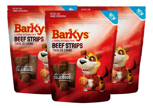 Barkys Tiras De Carne Beef Strips 100 Grs, 3 Pack