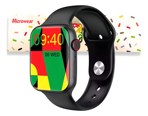 Smartwatch W29 Pro Series 9 2024 Microwear Caixa Preto Pulseira Preto Bisel Preto Desenho Da Pulseira Lisa