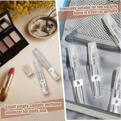 100 Pcs 10ml Mini Botellas Spray Perfume Vidrio Recargables