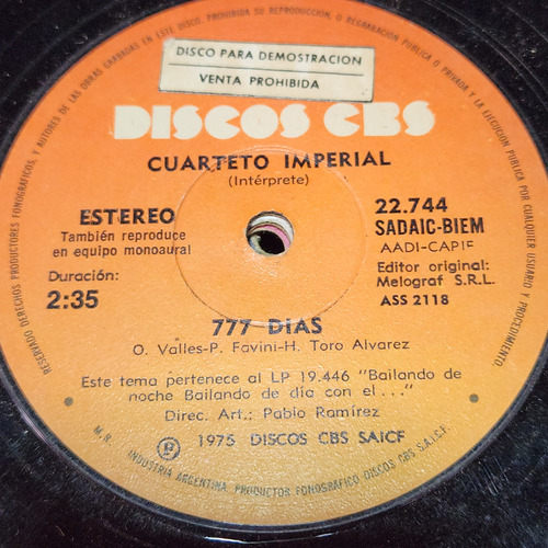 Simple Cuarteto Imperial Discos Cbs C8